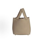 HERMES Picotin Lock 18 Gold buckle vegetable basket bucket bag handbag 18 Women Beige